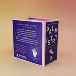 The back Palmistry Flashcards by Anna Comerford on a pink and yellow background.