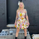 Floral Print Bubble Skirt Mini Dress