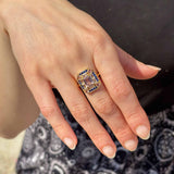Sapphire Morganite Art Deco Ring