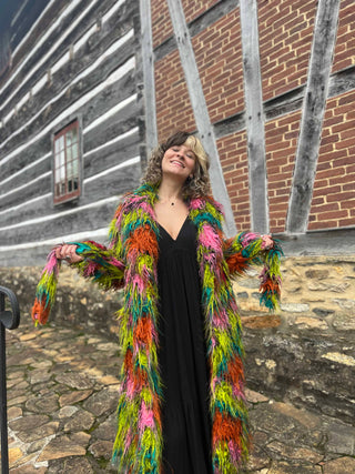 Multicolor Faux Fur Jacket