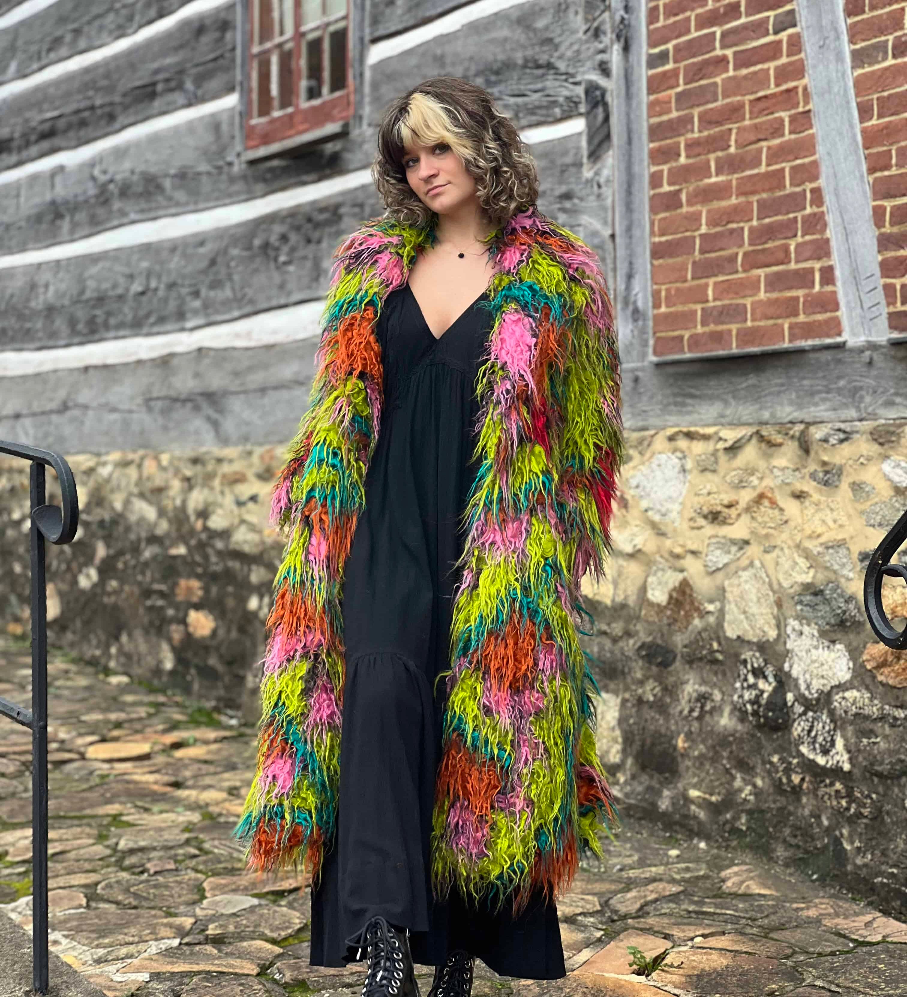 Multicolor Faux Fur Jacket