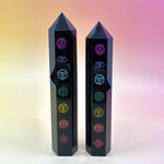 Chakra Obsidian Crystal Tower