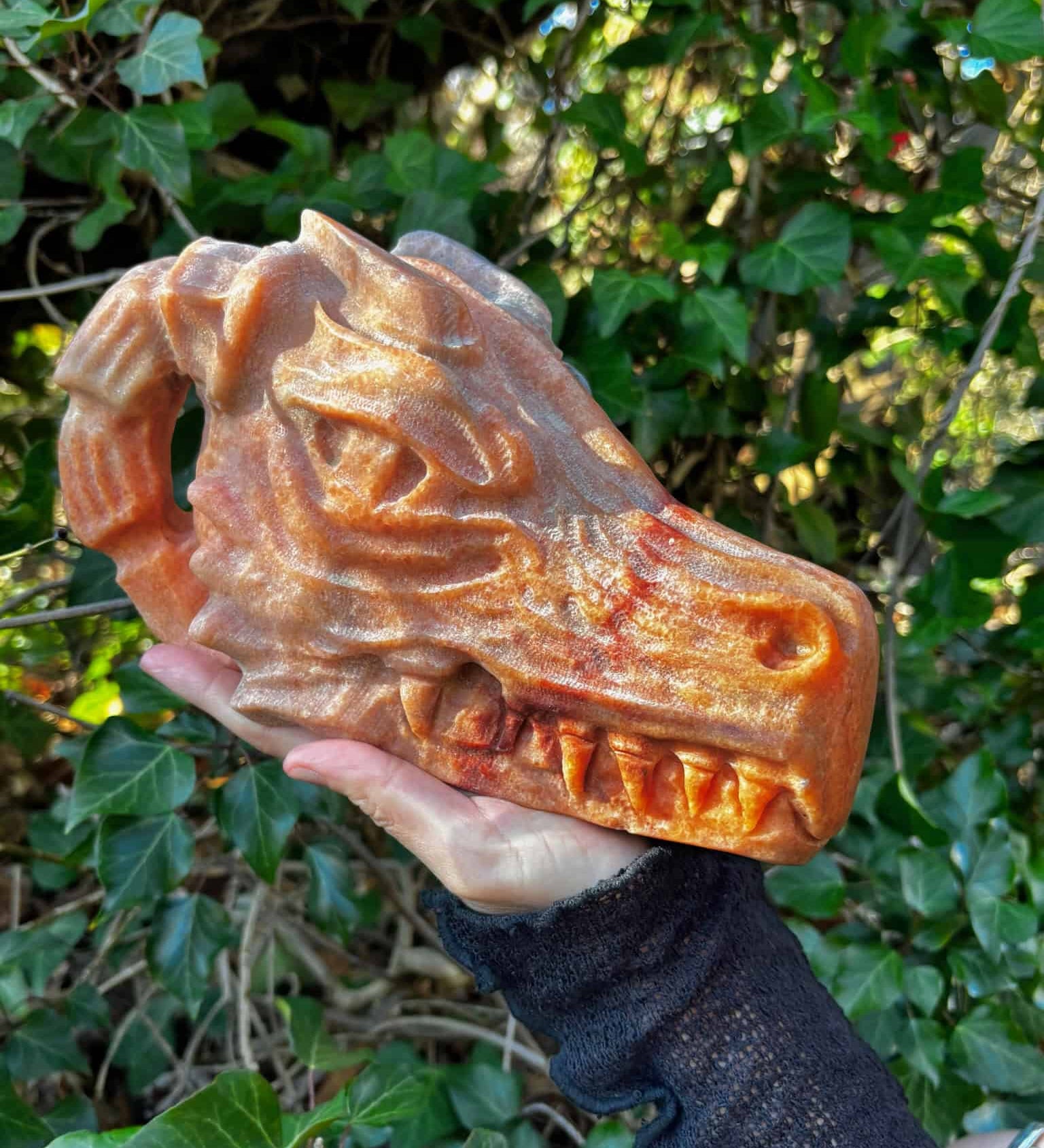 Orange Calcite Dragon Head
