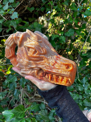 Orange Calcite Dragon Head