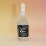 Clear bottle with a white cap on a gradient background