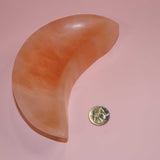 Peach Selenite Moon Bowl
