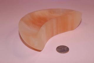 Peach Selenite Moon Bowl