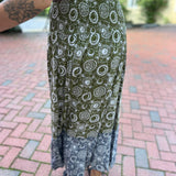 Someone wearing the Celestial Slit Ruffled Maxi Skirt.