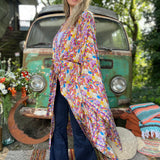 Rainbow Hippie Boho Psychedelic Kimono Robe