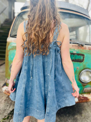 timeless denim minimalist dress retro style