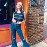 Knit Striped Sleeveless Tank
