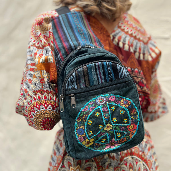 Hippie Backpack Purse for Women Boho Purses Hippie Canvas Crossbody? Amazon.com | Mandala Crafts Black Crossbody Hippie Boho  main image 3