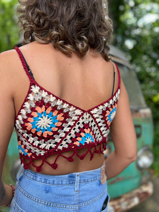Handmade Bohemian Crochet Design Cropped Camisole