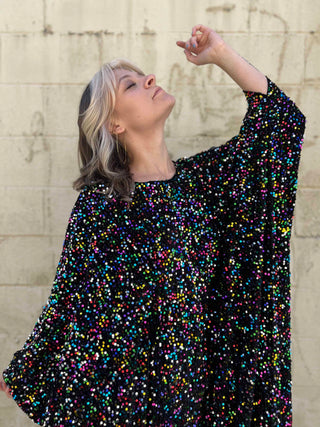 1970s Glam Sequin Caftan Dress