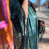 1930s Green Art Nouveau Fringe Kimono