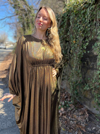 1970s Metallic Gold Batwing Caftan by Smak Parlour