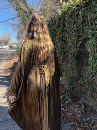 1970s Metallic Gold Batwing Caftan by Smak Parlour