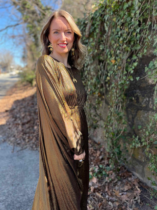 1970s Metallic Gold Batwing Caftan by Smak Parlour