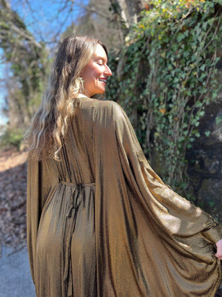 1970s Metallic Gold Batwing Caftan by Smak Parlour