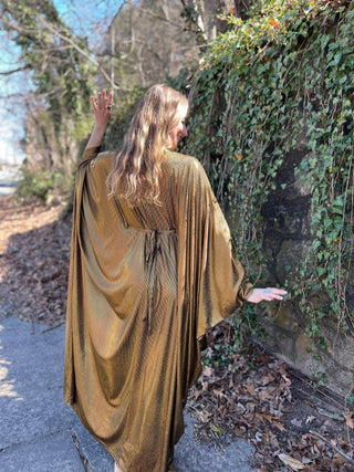 1970s Metallic Gold Batwing Caftan by Smak Parlour