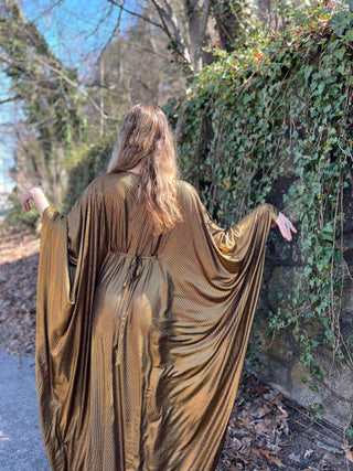 1970s Metallic Gold Batwing Caftan by Smak Parlour