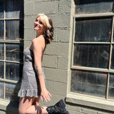 Sequin Lace-Up Back Strapless Mini Dress