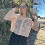 Celestial Lacy Cropped Hoodie