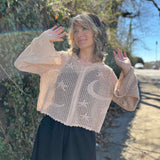 Celestial Lacy Cropped Hoodie