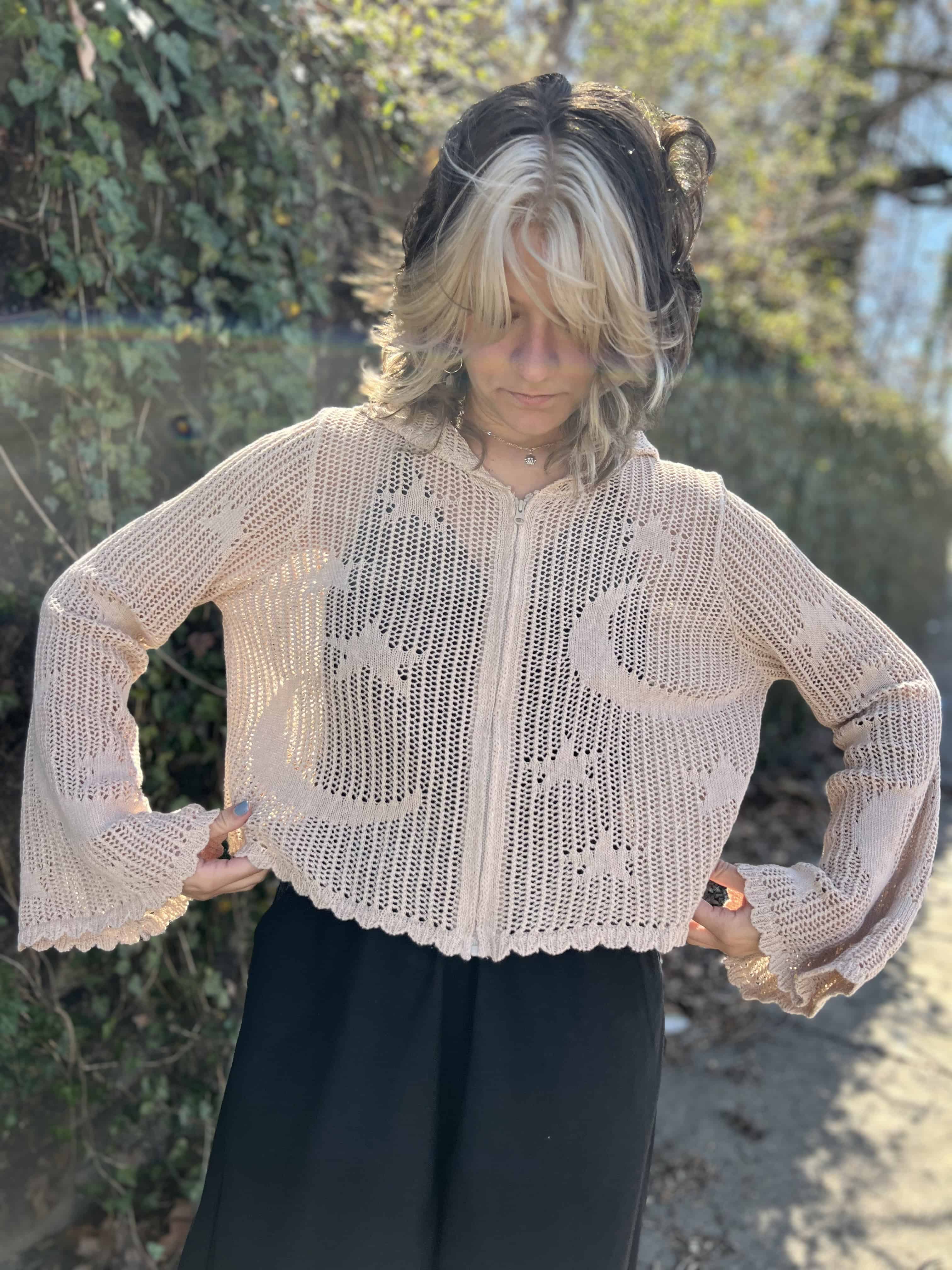 Celestial Lacy Cropped Hoodie