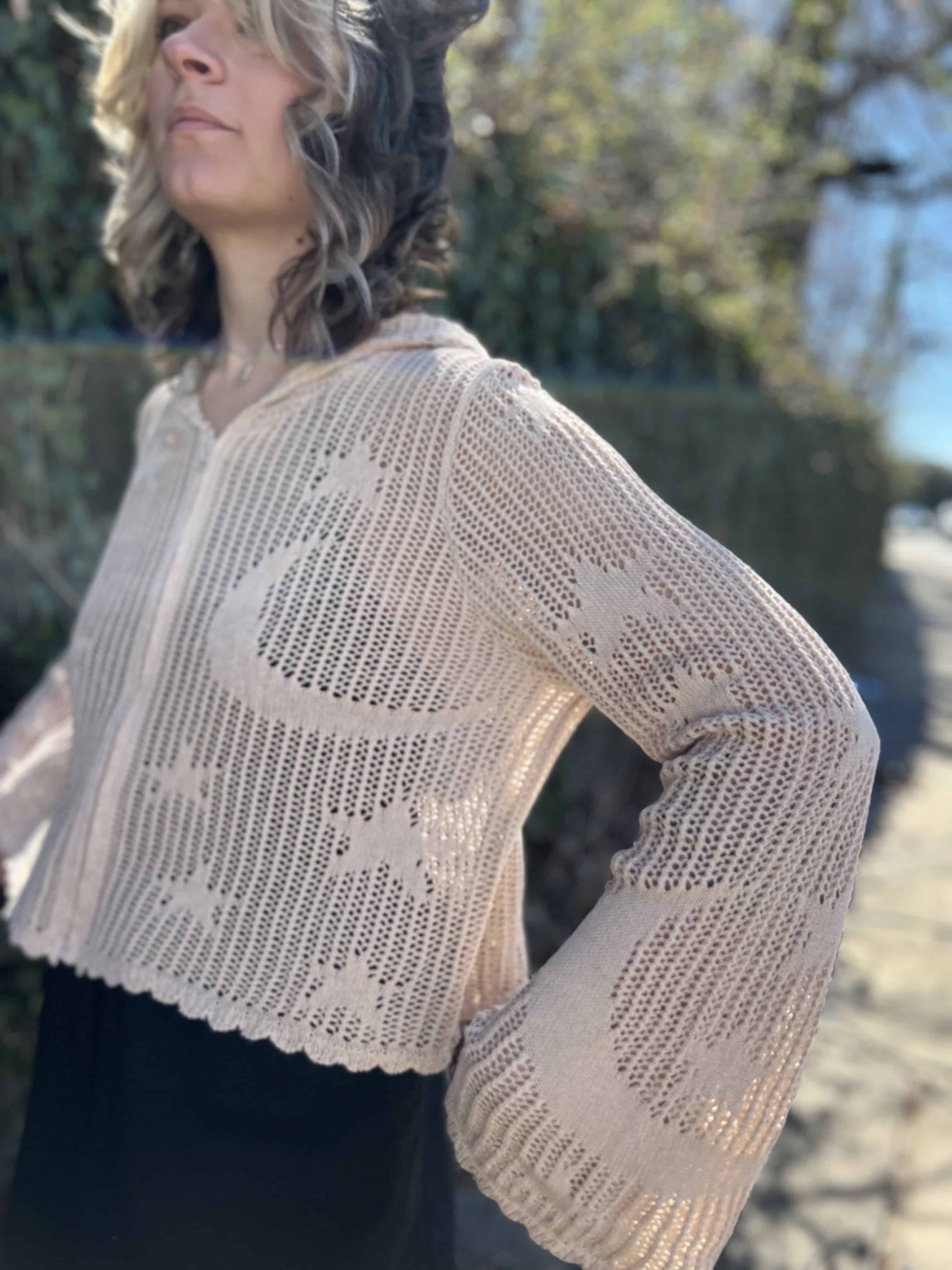 Celestial Lacy Cropped Hoodie