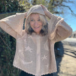Celestial Lacy Cropped Hoodie