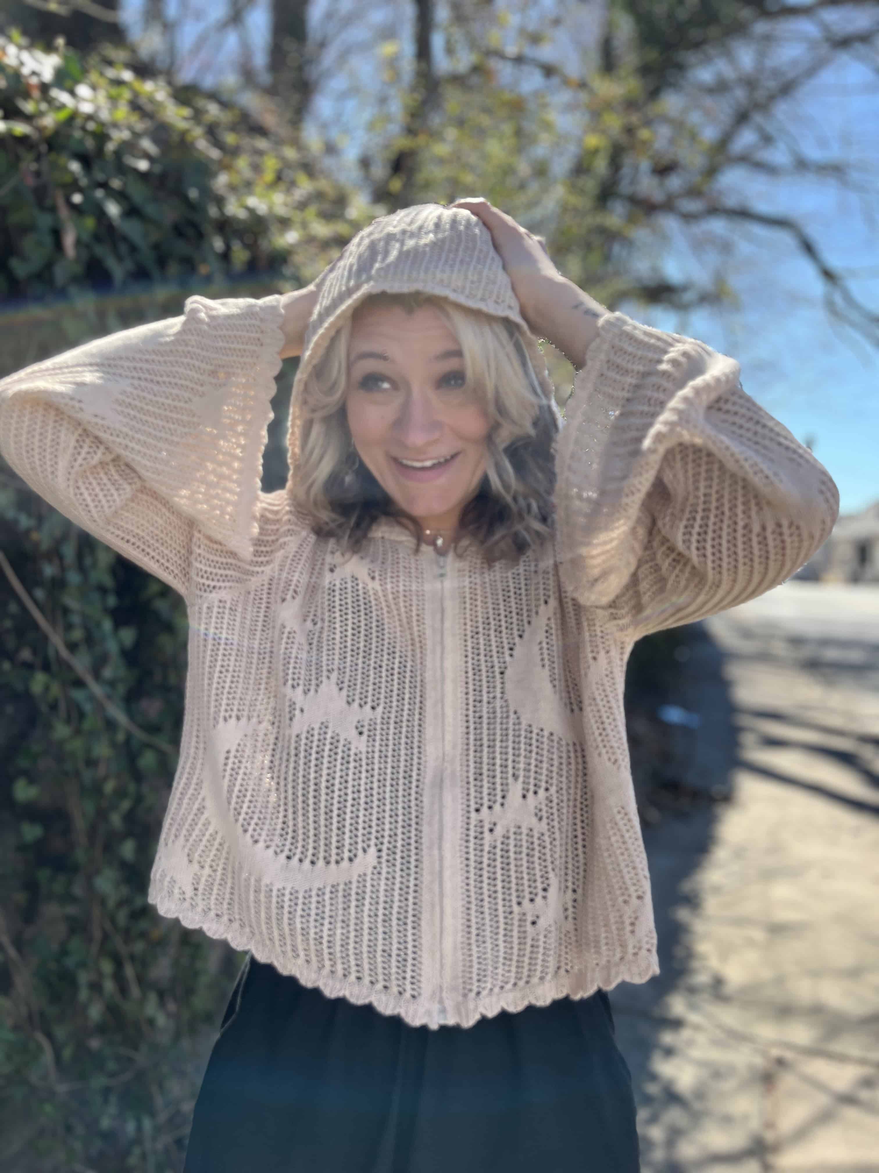 Celestial Lacy Cropped Hoodie