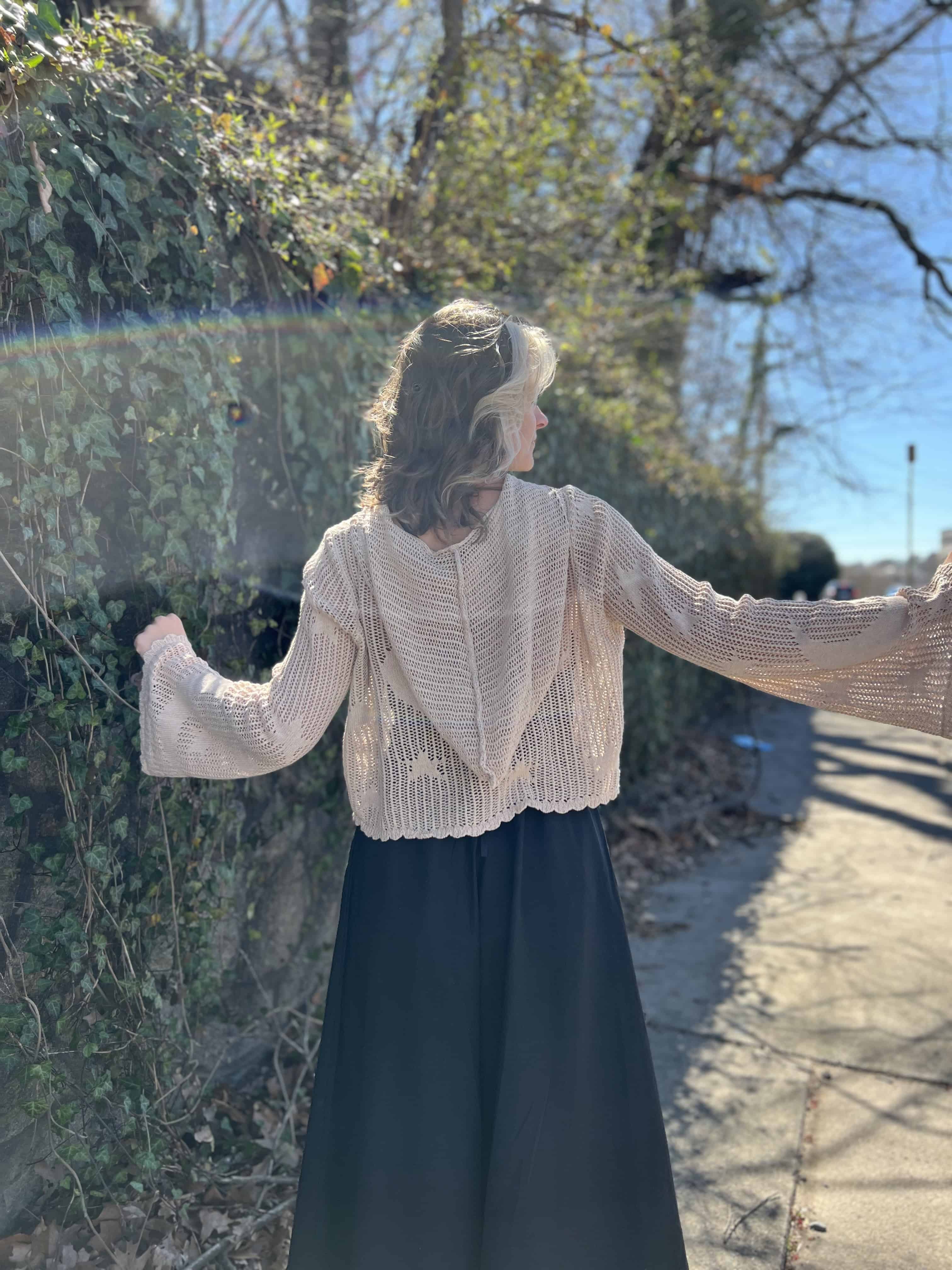 Celestial Lacy Cropped Hoodie