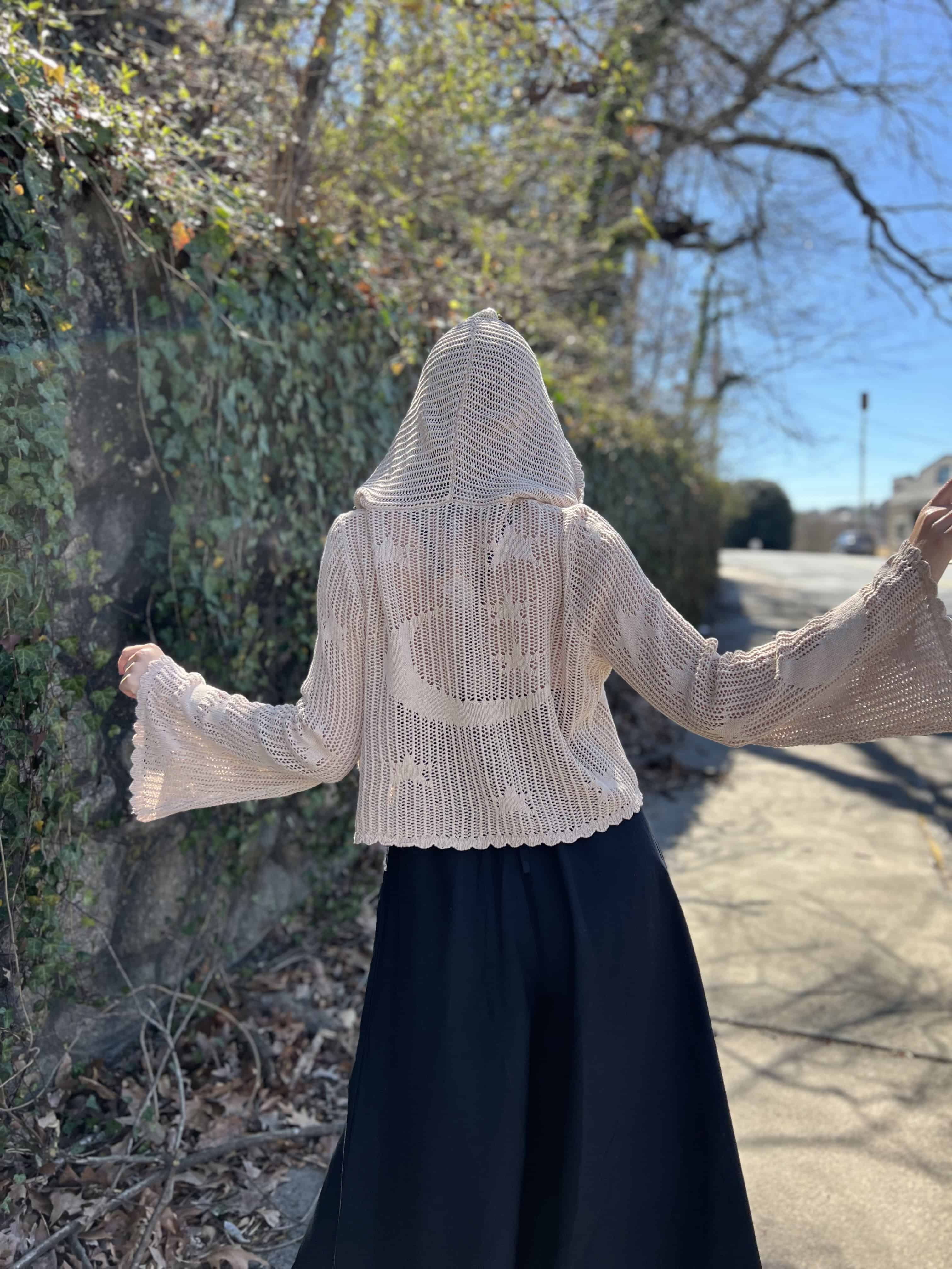 Celestial Lacy Cropped Hoodie