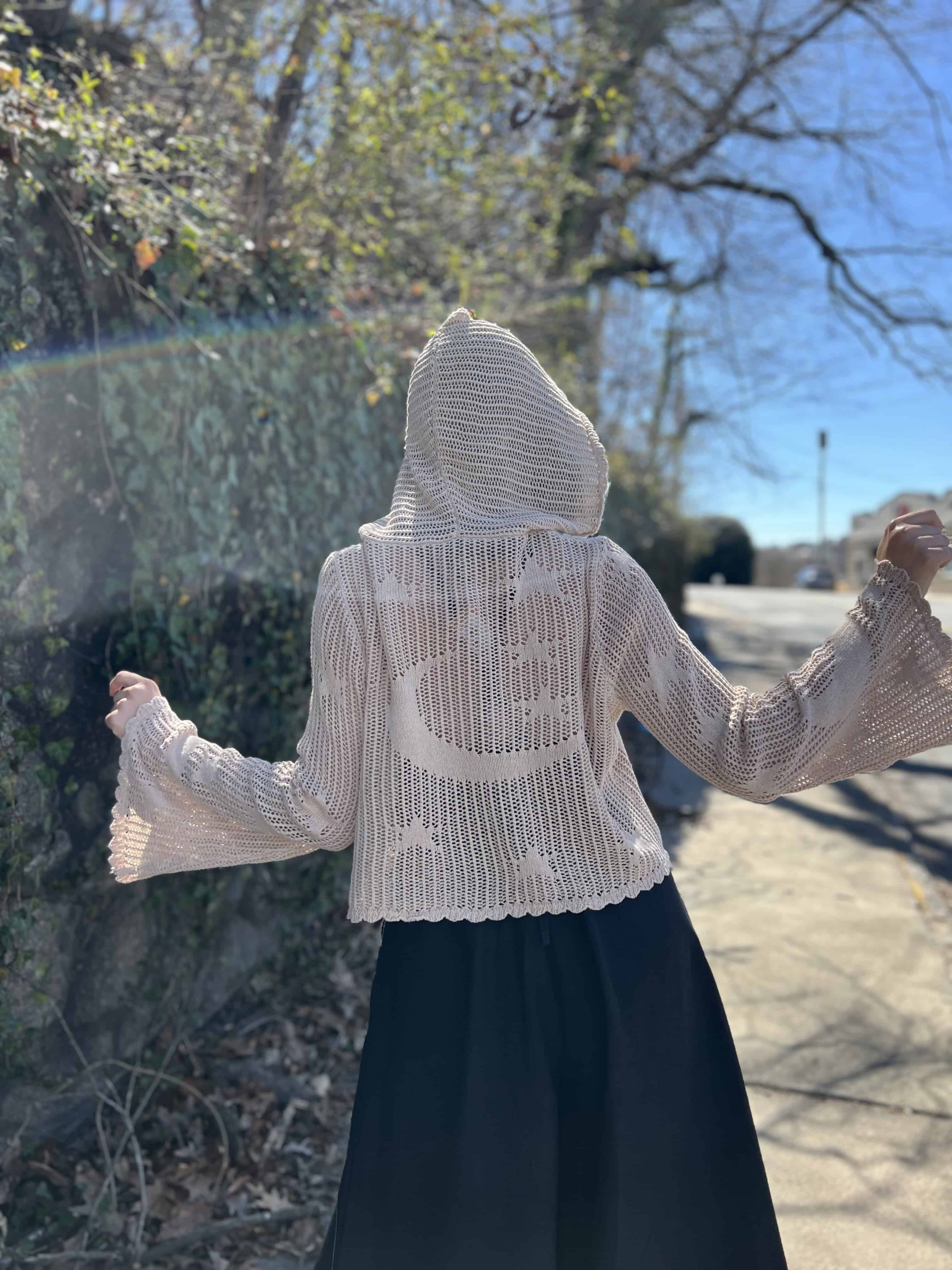 Celestial Lacy Cropped Hoodie
