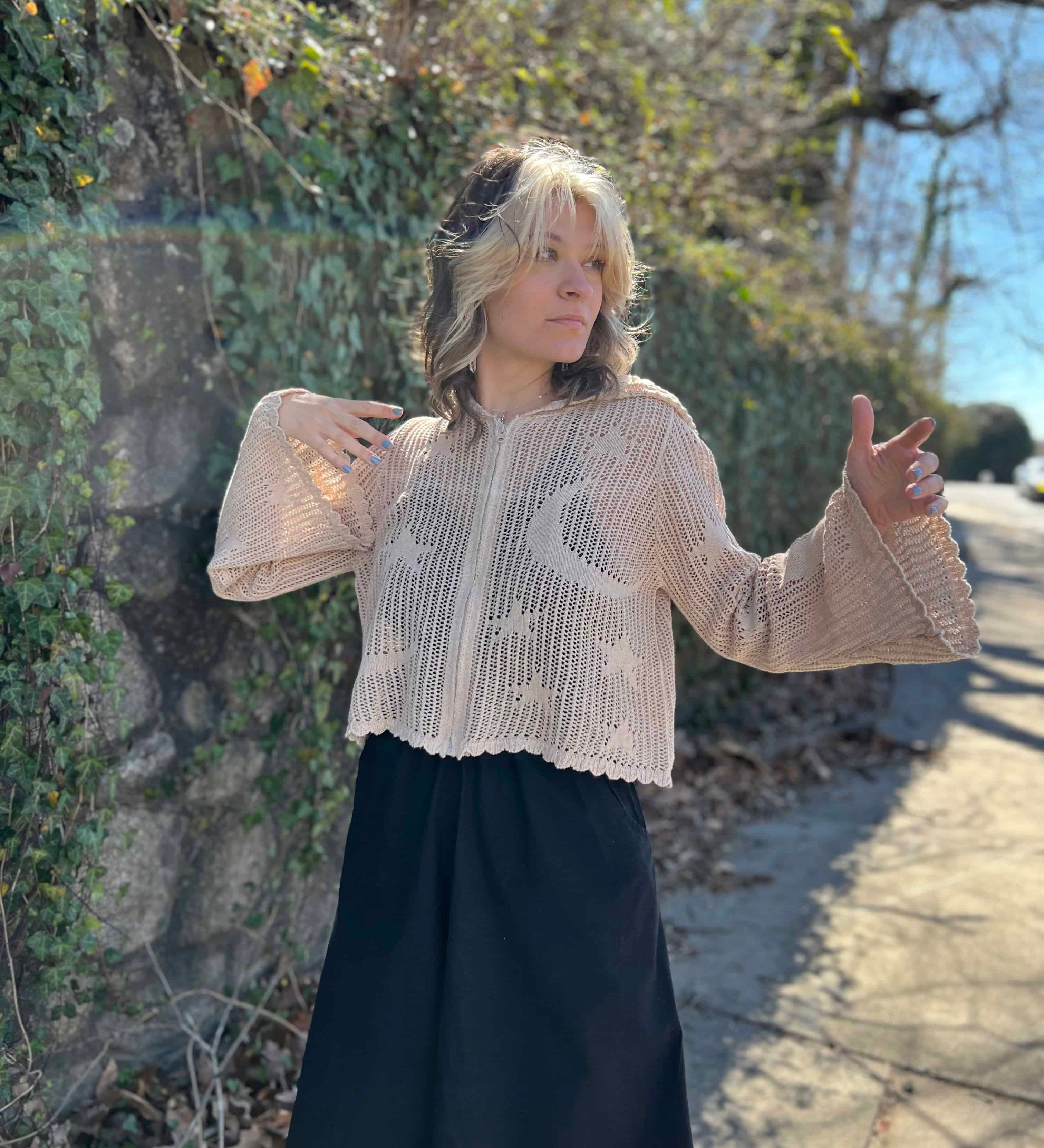 Celestial Lacy Cropped Hoodie