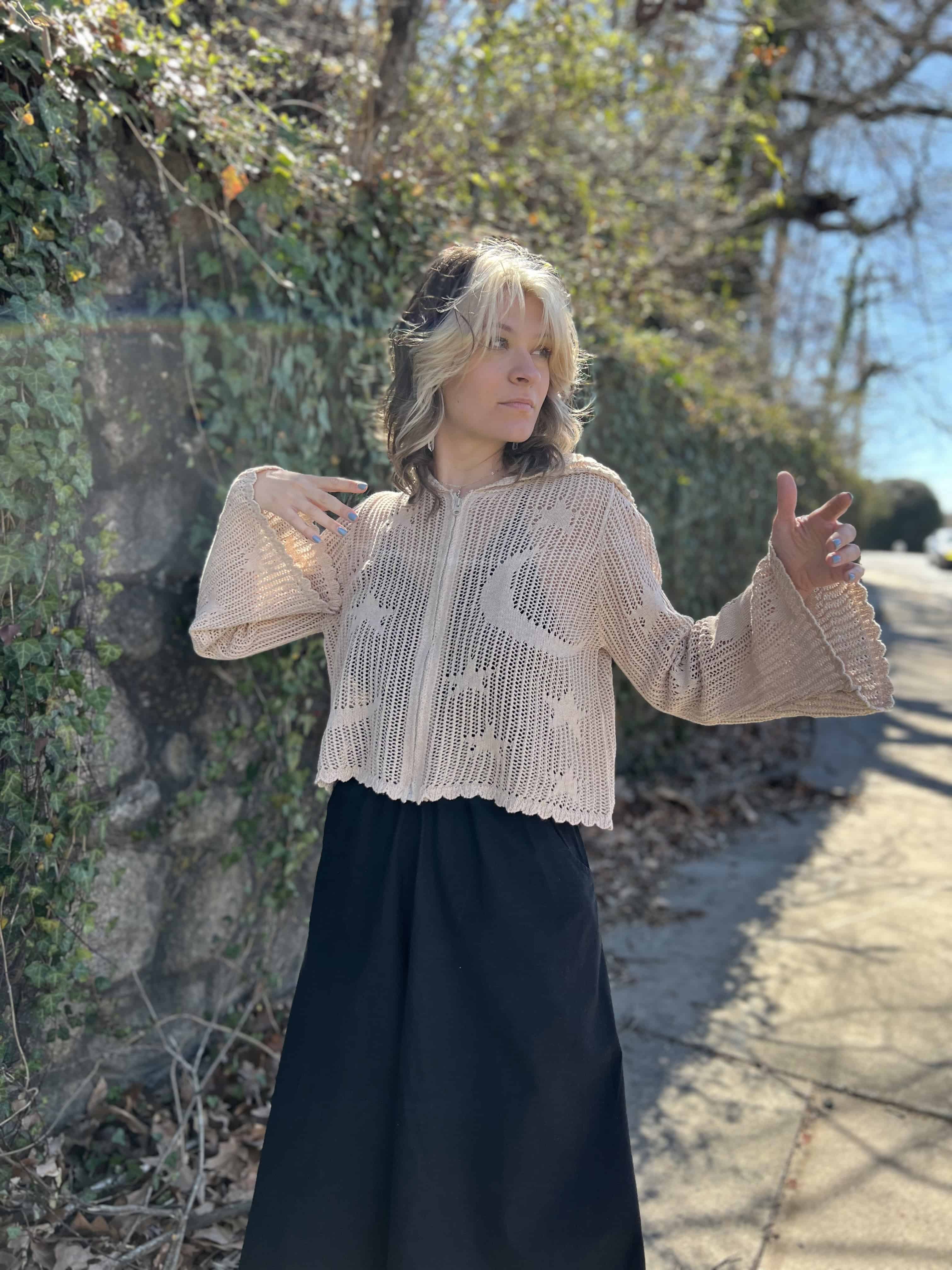 Celestial Lacy Cropped Hoodie