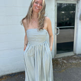 Striped Tube Strapless Maxi Dress