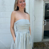 Striped Tube Strapless Maxi Dress