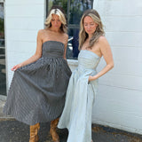 Striped Tube Strapless Maxi Dress