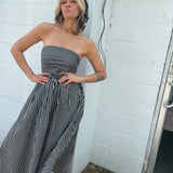 Striped Tube Strapless Maxi Dress