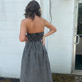 Striped Tube Strapless Maxi Dress