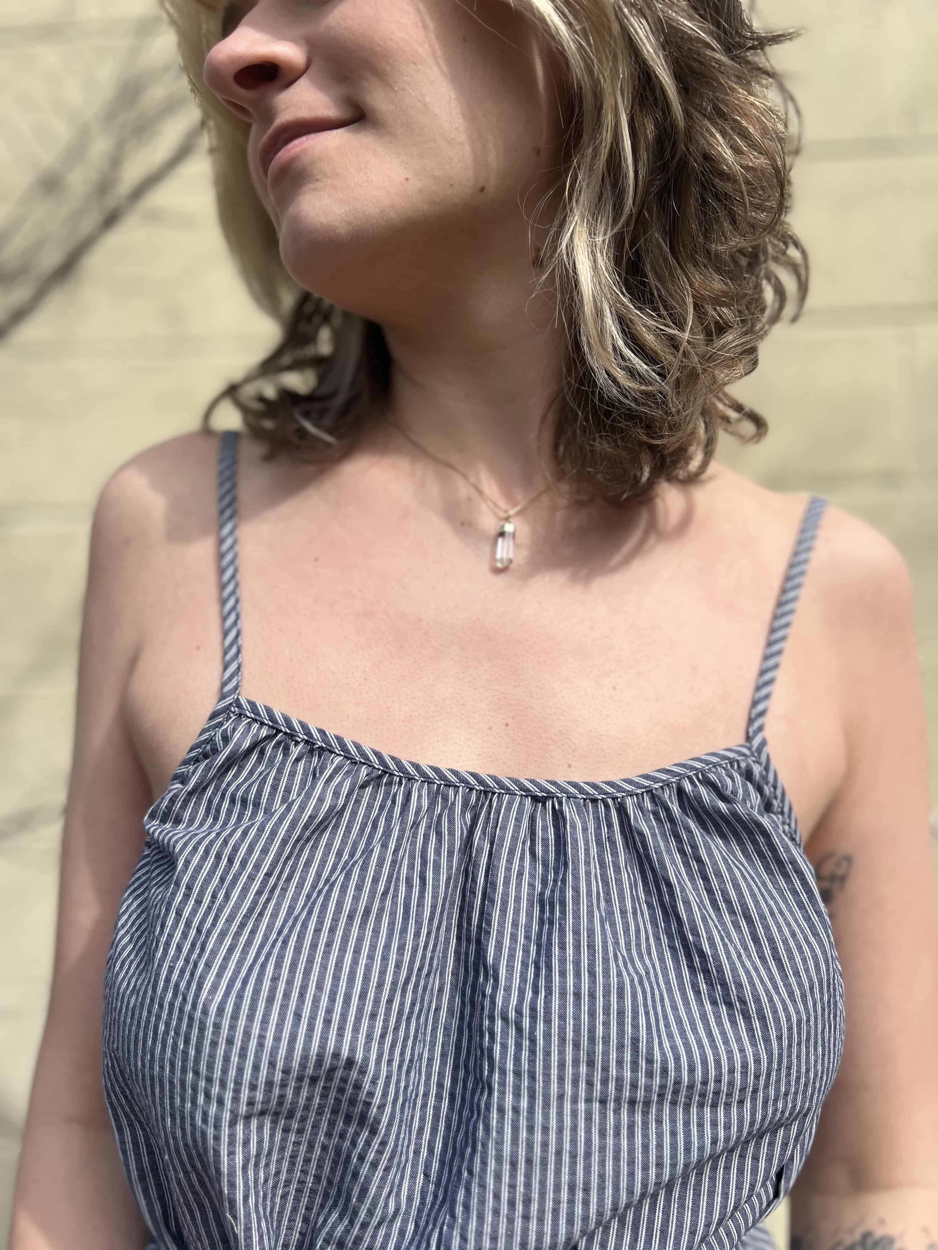 Woven Cotton Striped Jumpsuit