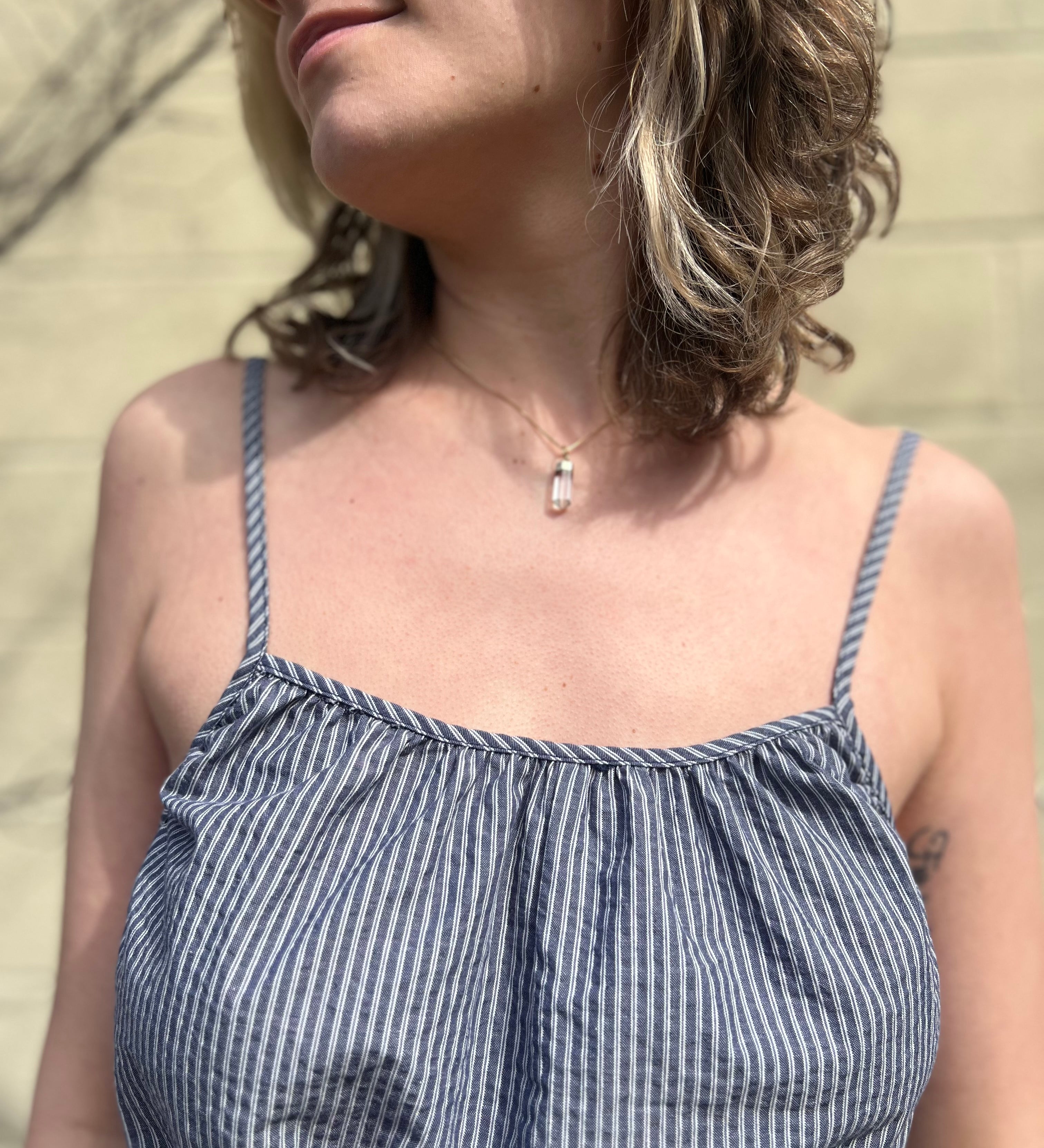 Mini Crystal Pendulum Necklace: Clear Quartz