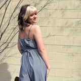 Woven Cotton Striped Jumpsuit
