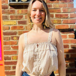 Woven Cotton Crochet Lace Crop Top