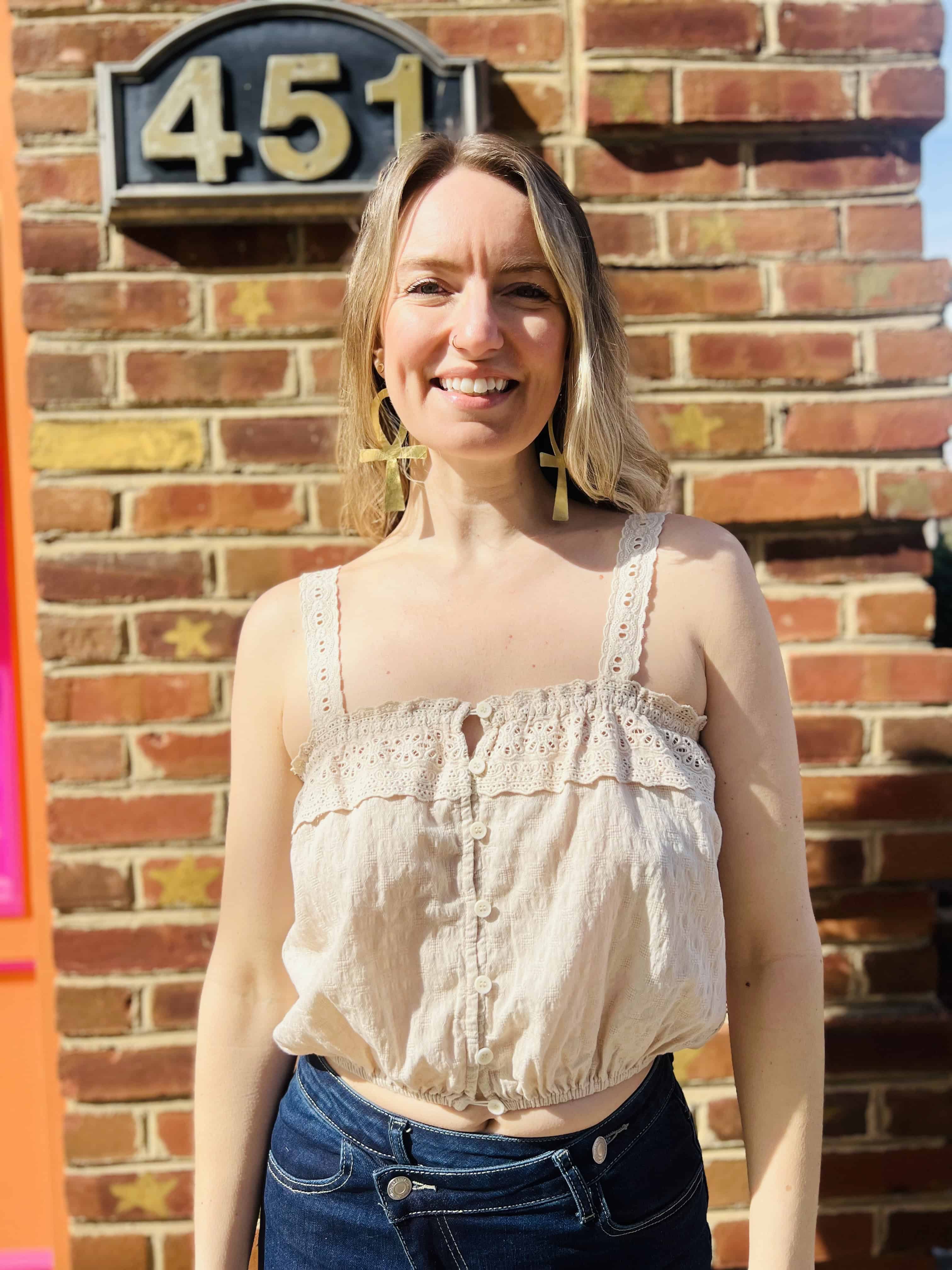 Woven Cotton Crochet Lace Crop Top