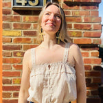 Woven Cotton Crochet Lace Crop Top