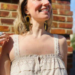 Woven Cotton Crochet Lace Crop Top