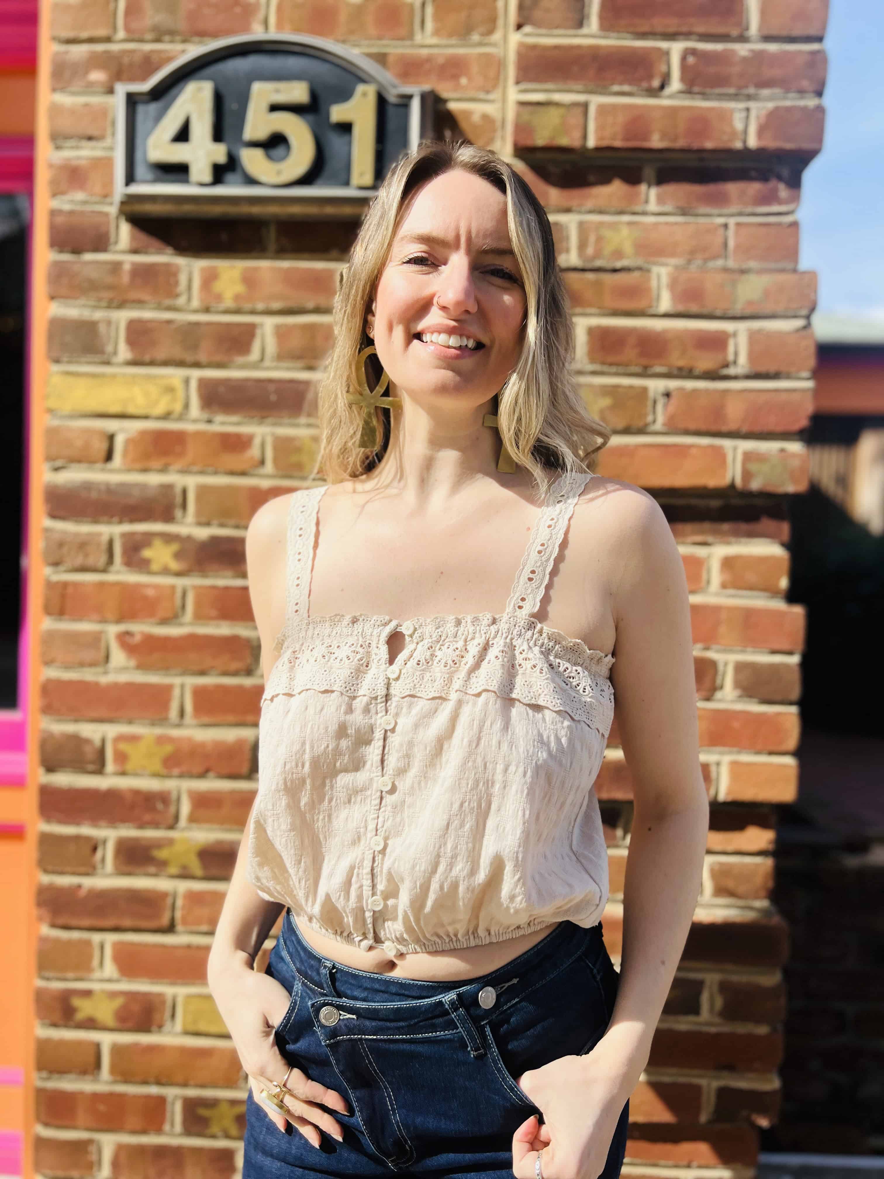 Woven Cotton Crochet Lace Crop Top